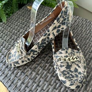 Vionic Women's Animal Print Loafers with Chain Detail